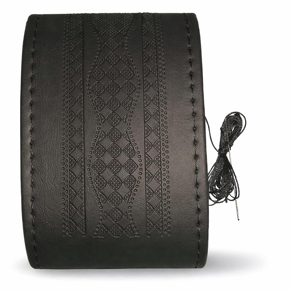 Car Steering Wheel Cover in Microfiber Leather, Anti Slip, Breathable, Compatible with Maruti Swift Dzire, Black-image-18