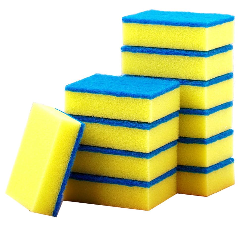 Spugne da cucina, 60 pezzi, 10 x 7 x 2,5 cm, spugna abrasiva, spugna abrasiva, spugna per torte, spugna per la pulizia, spugna per la pulizia