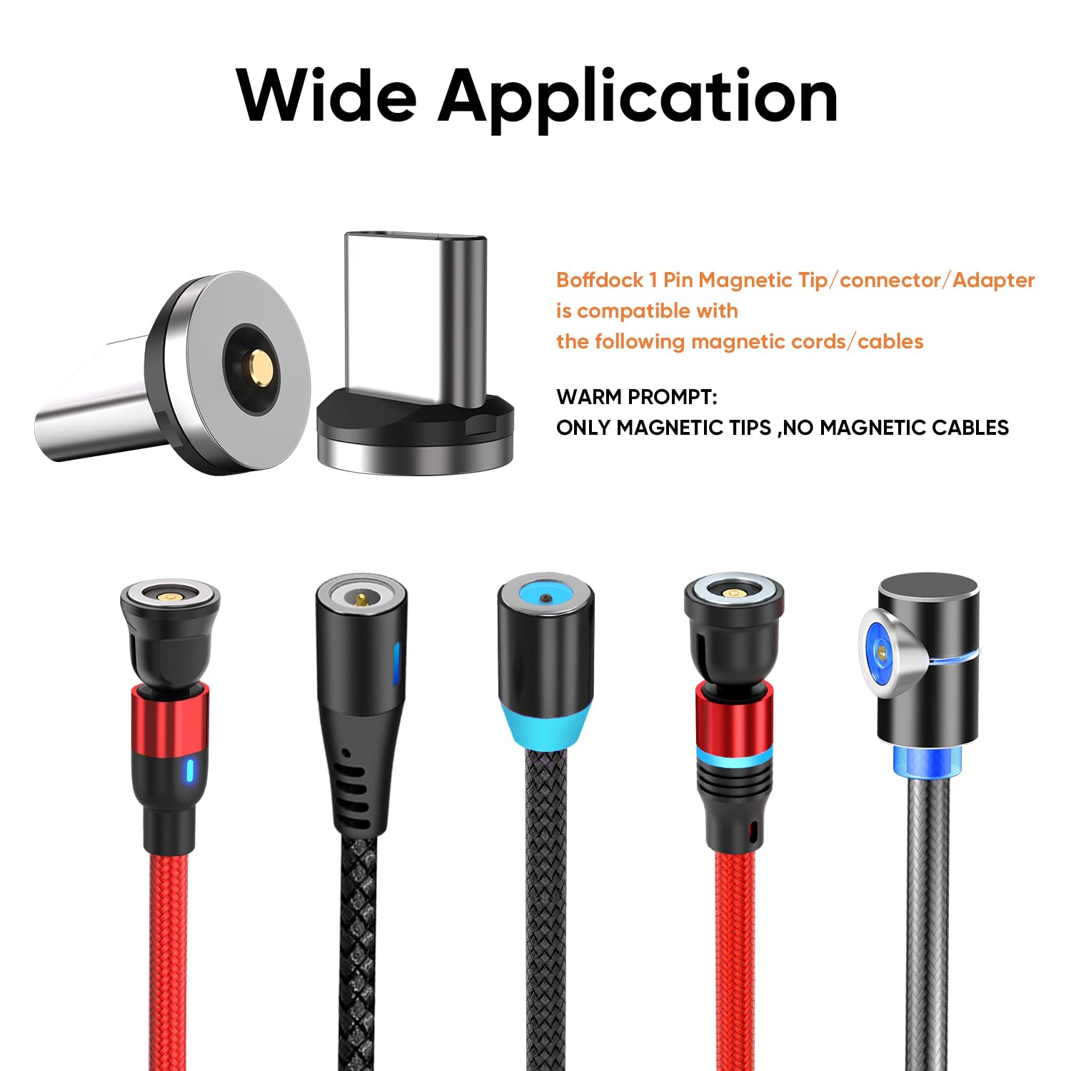 Punte magnetiche di tipo C con 1 pin, 9 punte magnetiche di tipo C con 3 organizer per punte magnetiche, 1 connettore magnetico di tipo C, testa senza cavi di ricarica