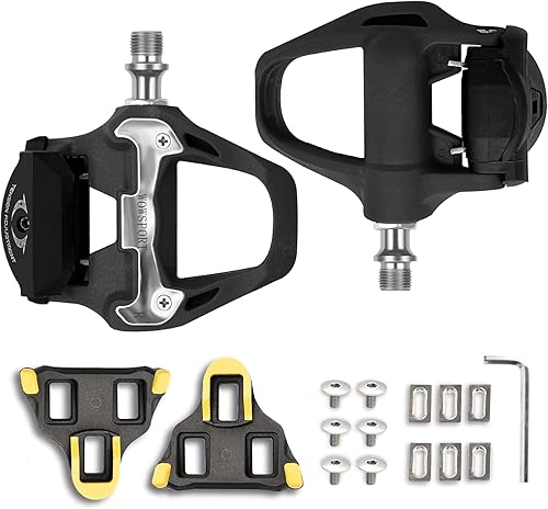 Miniatura 10 de Pedales de bicicleta de carretera SPD-SL de fibra de carbono con tacos de 3 pernos