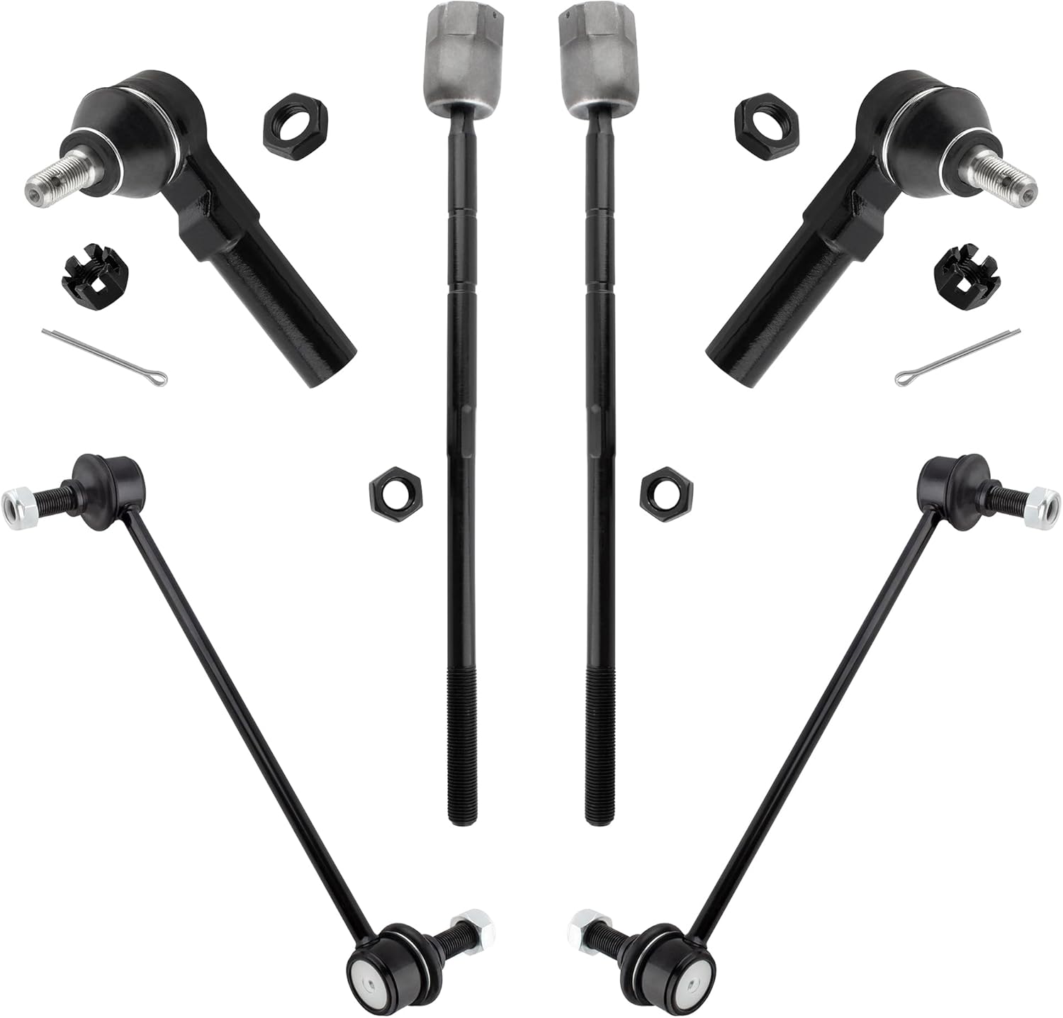 K8702 ES3181 EV315 Front Inner & Outer Tie Rod Ends Stabilizer Sway Bar Links for Ford Windstar 1995 1996 1997 1998 1999 2000 2001 2002 2003, Pack of 6
