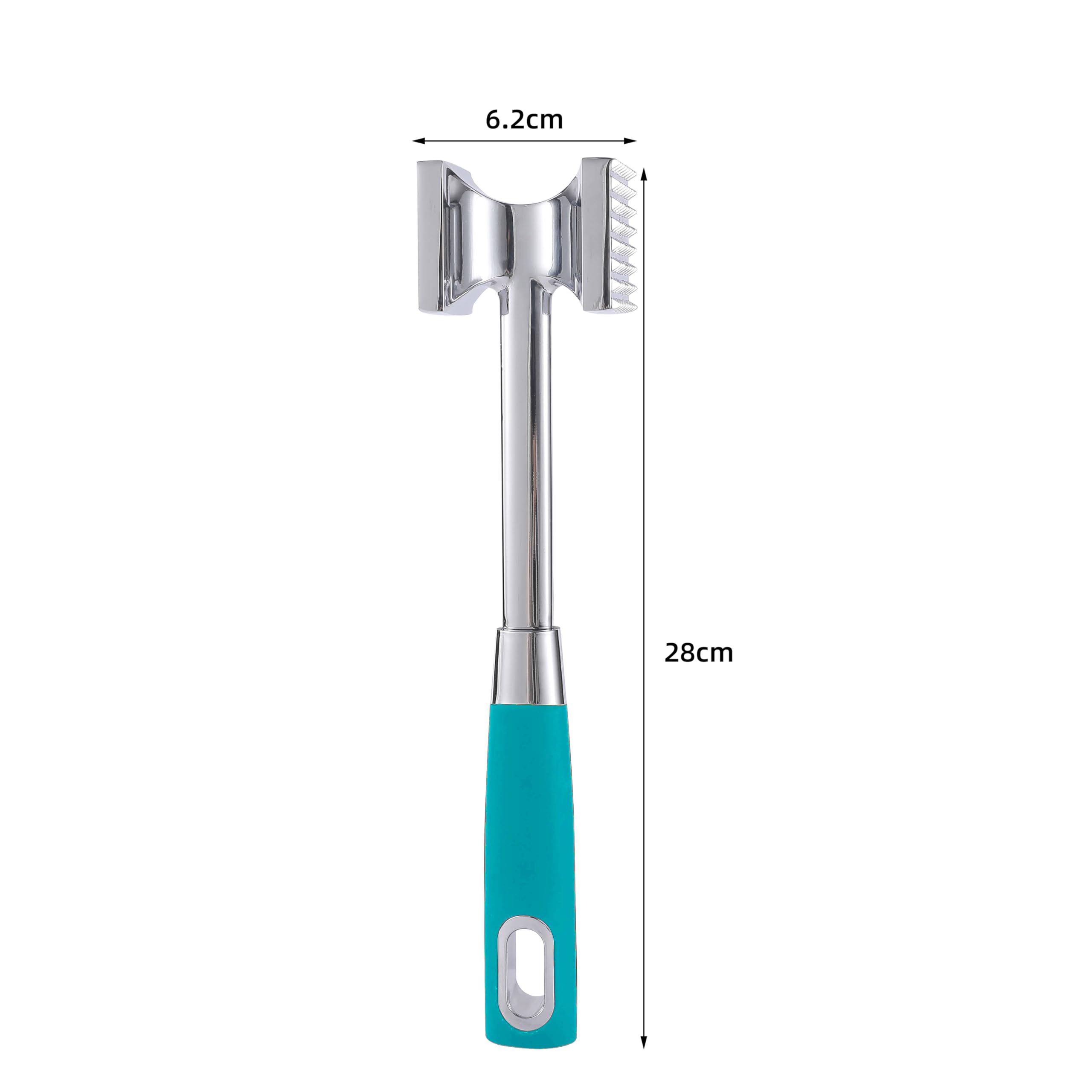 Amber&Sean Double-Sided Meat Tenderizer Hammer - Heavy Duty Mallet For Steak, Chicken, Pork & Beef, Grey