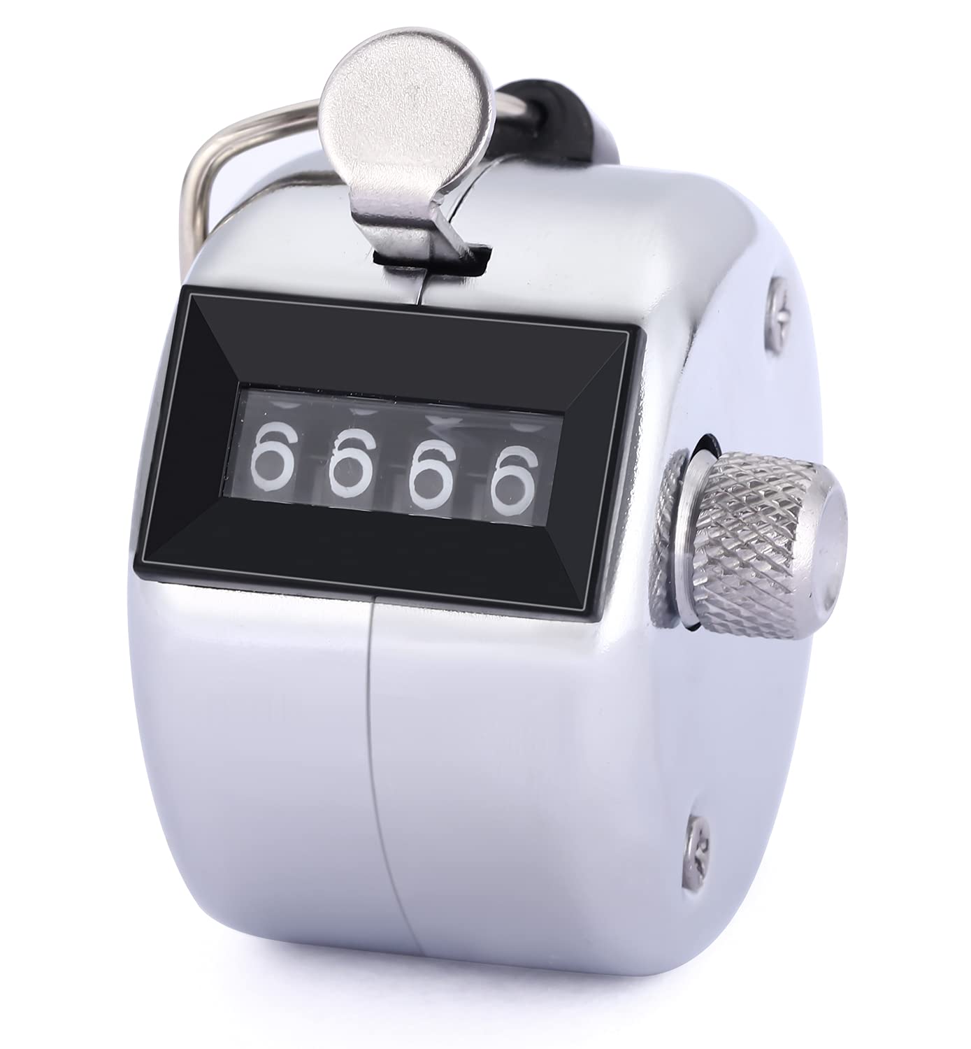 KSZNZB Hand Tally Counter,4 Digit Display Metal Mechanical Handheld Pitch Counter Clicker Counter with Finger Ring for Row Sport Coach School Event - Silver (1 Pcs) (B094W61RLM) Amazon Price History, Amazon Price Tracker