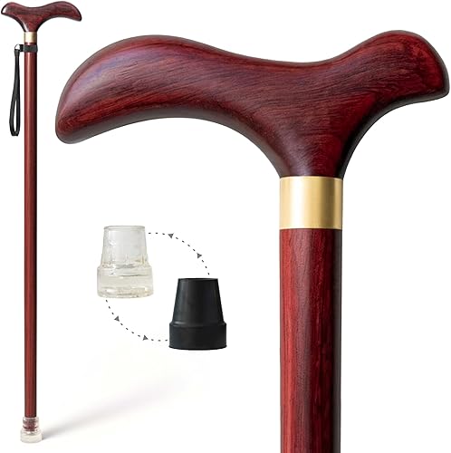 Bastón de madera para hombres y mujeres, madera maciza natural, hecho a mano, de una sola pieza, sin pintura ni mancha, bastones de madera dura con