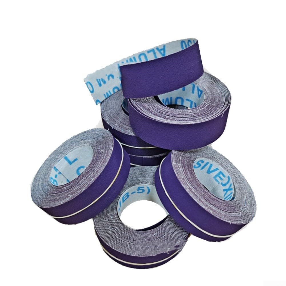 Rollo de cinta de lija de óxido de aluminio, abrasivo con respaldo de tela de alta precisión para pulido de madera y metal, rollo de papel de lija flexible antiobstrucción de 25 mm x 8 m, varios (C)