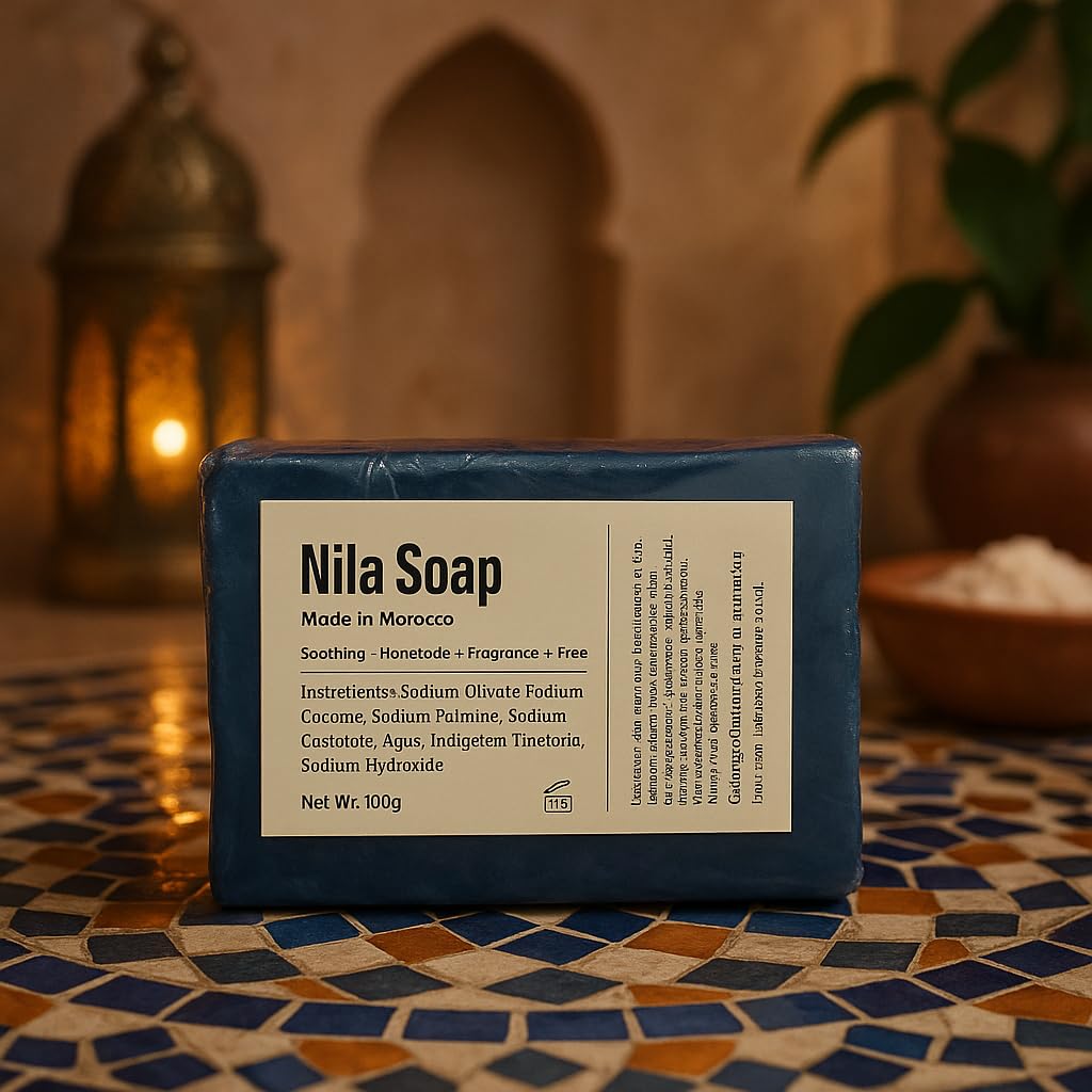 Moroccan Nila Soap – Brightening Body Soap Bar | Natural Indigo Powder Hammam Skincare | Deep Cleansing, Exfoliating & Glow Enhancing Bath Soap for Women & Men | 100% Natural, Sourced from Morocco made with Pure Nila, Shea Butter and Coconut Oil-image-31
