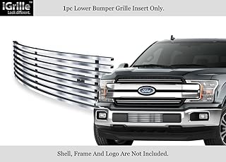 APS Compatible with 2018-2020 Ford F-150 Lower Bumper Stainless Chrome Billet Grille Insert N19-C10466F - coolthings.us