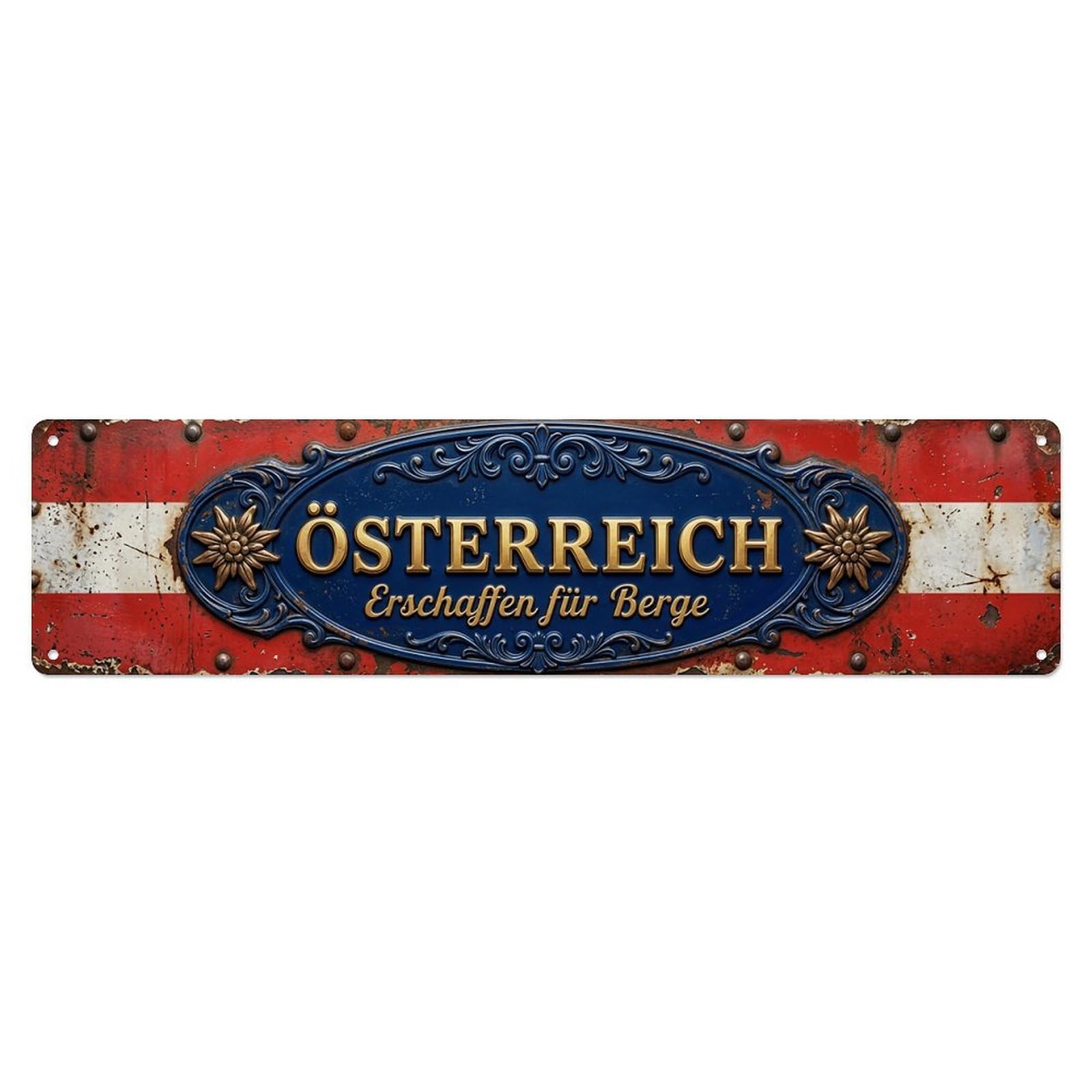 Okahys 4X16inch(10X40cm) Austria Flag Heritage Emblem Vintage Metal Tin Sign