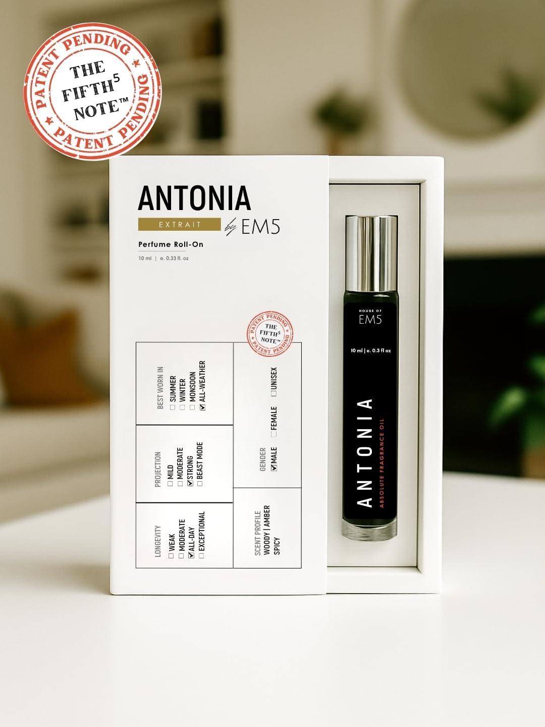 EM5 Antonia Perfume Roll-On for Men | Woody Earthy Spicy Accords | Travel Friendly Attar Roll On for Him | Strong & Long Lasting Fragrance | 10 ml - Image 5 thumbnail