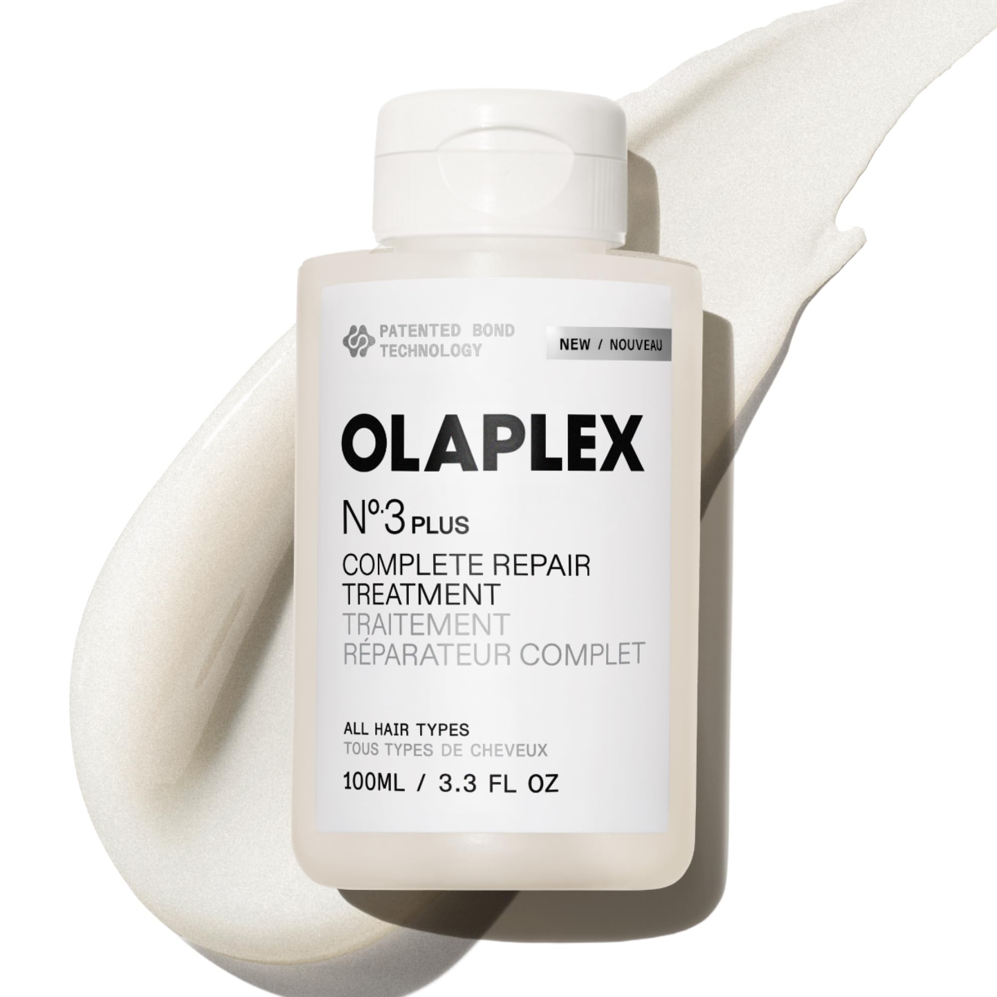 Olaplex N°.3PLUS Complete Repair Treatment: Pre-Shampoo, Repairs Damage & Future Breakage | 3 Minutes, 3 Bonds, 3X Stronger, 3X Softer | For Coily, Curly, Straight, and Wavy, 100 mL / 3.3 Fl Oz