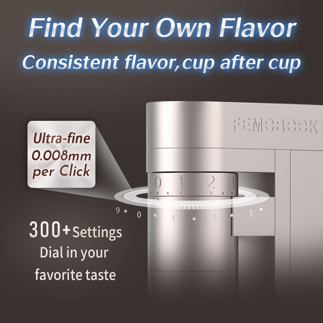A5Molinillo de café eléctrico de muelas,versión con batería,negro | Recargable por USB, con muelas cónicas de acero inoxidable de 53 mm, para espresso y café de filtro