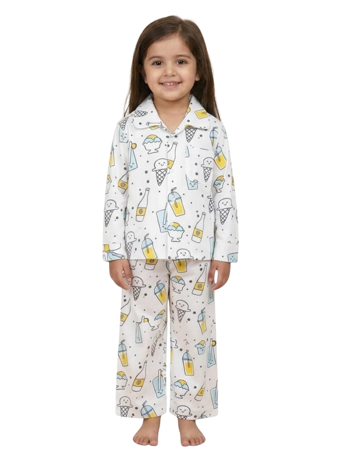 the mom store Kids Cotton Night Suit for Boys and Girls | Breathable Night Dress for Kids Boys and Girls | Printed Nightsuit Pajama Set | Comfortable All-Season Sleepwear for Daily Use-picture-43