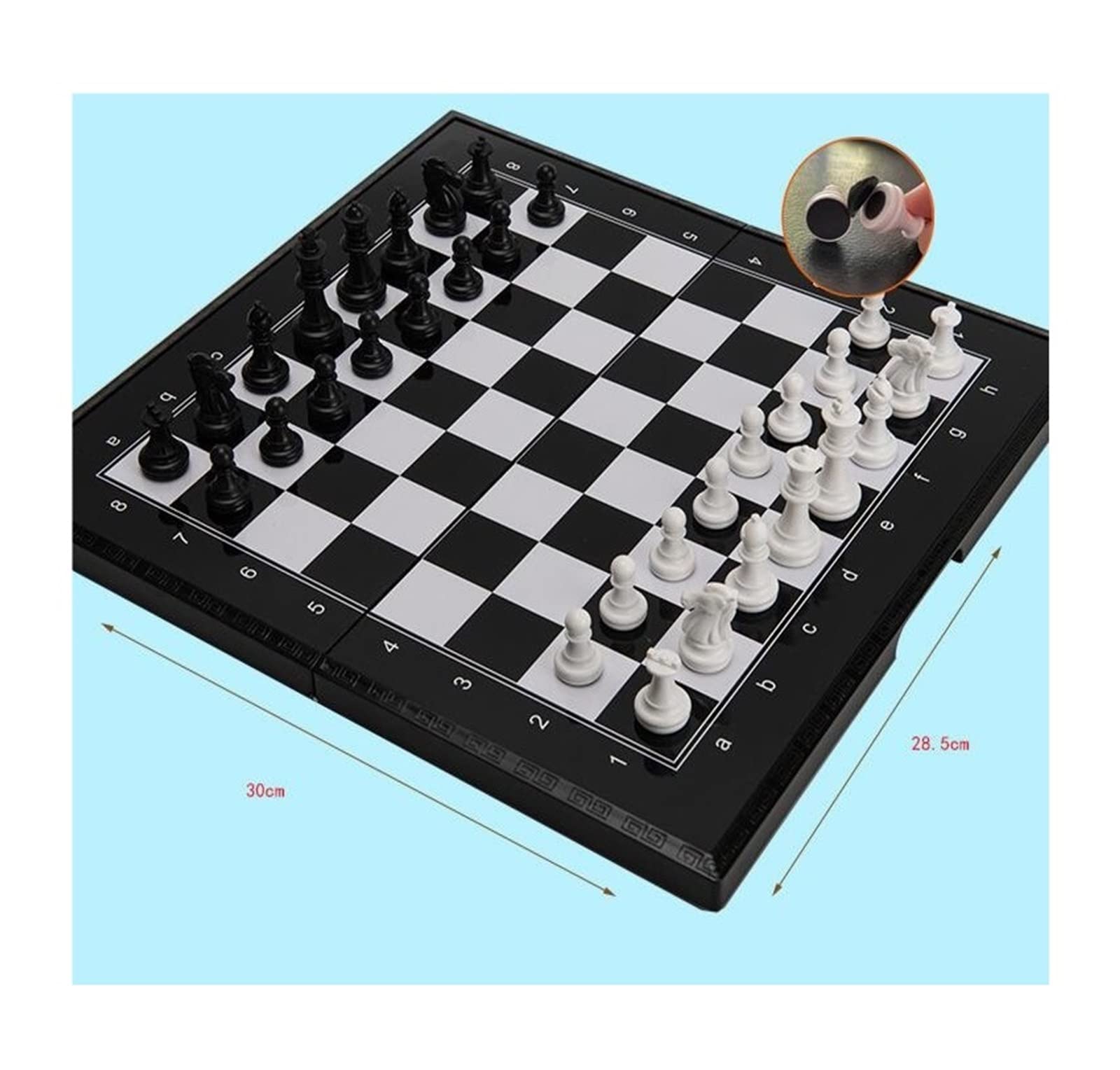Juego de ajedrez Plegable de Viaje, Juego de ajedrez Viaje Plegable 11 Pulgadas con Backgammon Damas