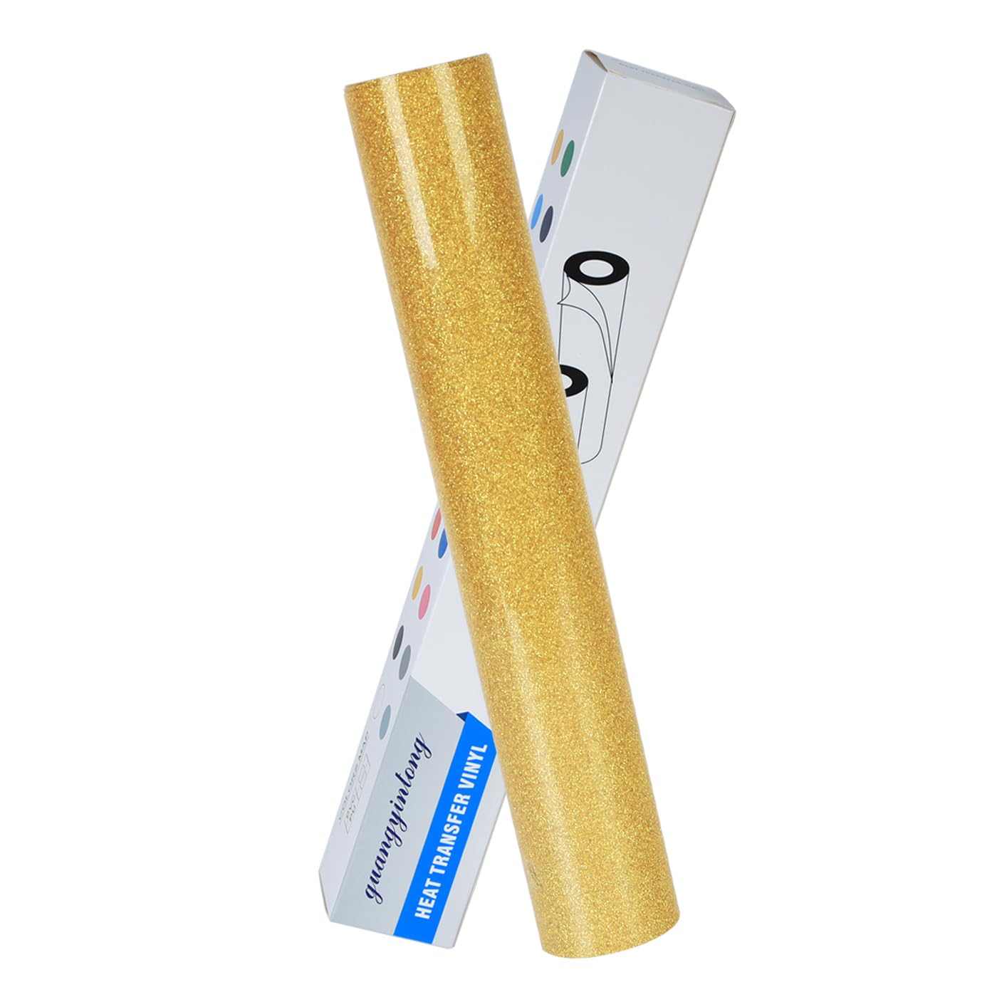 guangyintong Glitter Heat Transfer Vinyl 12" x 5ft Gold Iron on Vinyl
