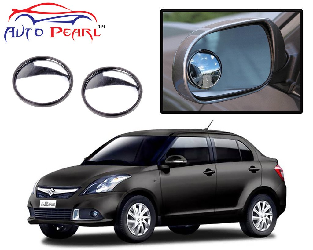 Auto Pearl - 2 Pcs 2" Wide Angle Convex Rear Side View Blind Spot Car and Bike Mirror Compatible With- Swift Dzire