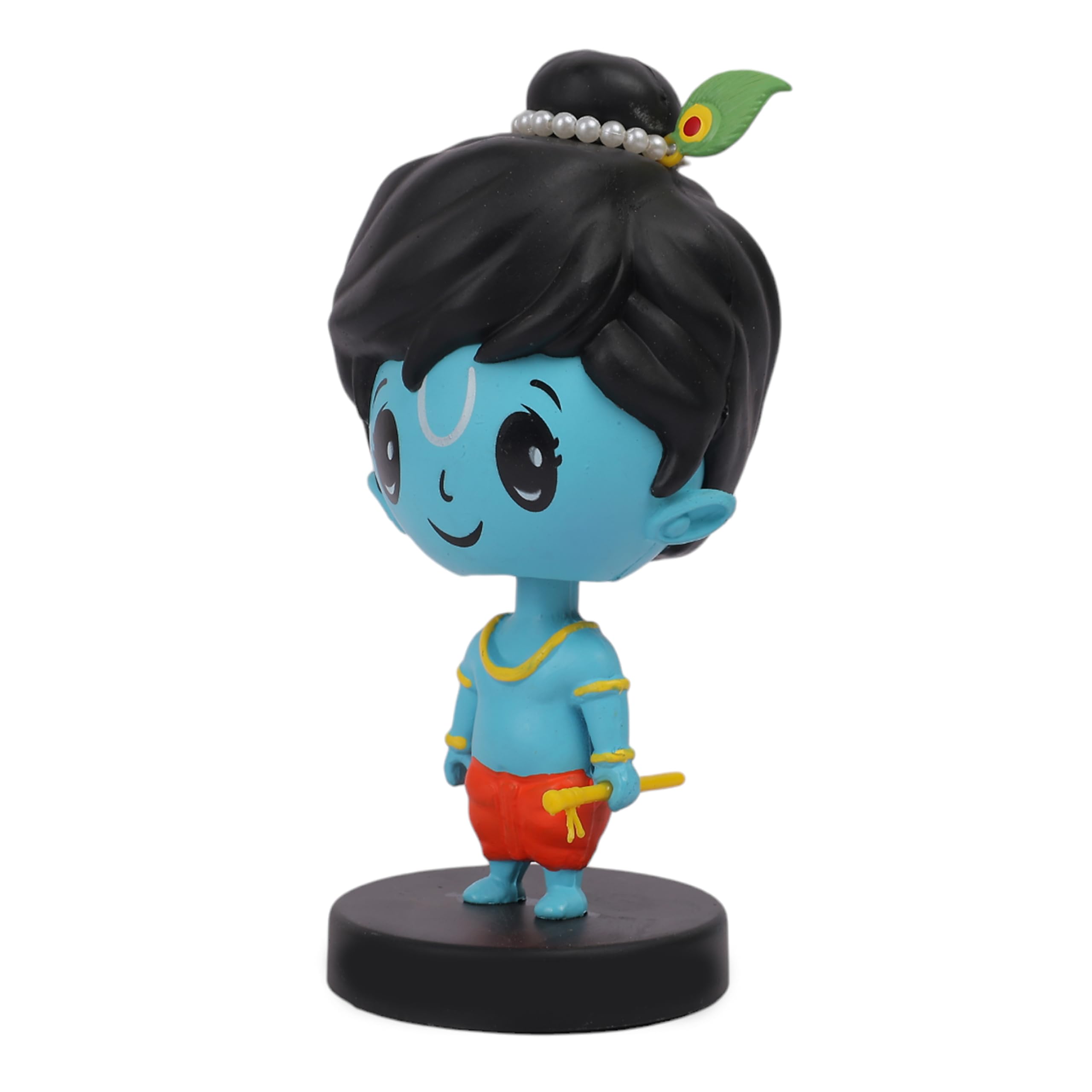 Daiyamondo Polyvinyl Chloride Illuminate Your Space with Divine Charm God Solar Bobble Head A Heavenly Addition to Your Car Dashboard, Office Table (Lord Krishan Ji, Fantasy, 6 Cm, 6 Cm) - Image 4 thumbnail