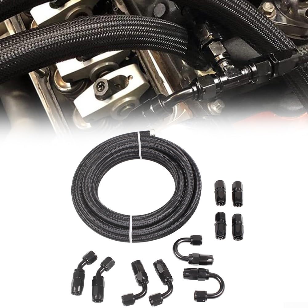 Kit de manguera AN6 de 6 m de longitud con 10 accesorios para refrigerante de aceite y uso del sistema de combustible en configuraciones industriales y de rendimiento