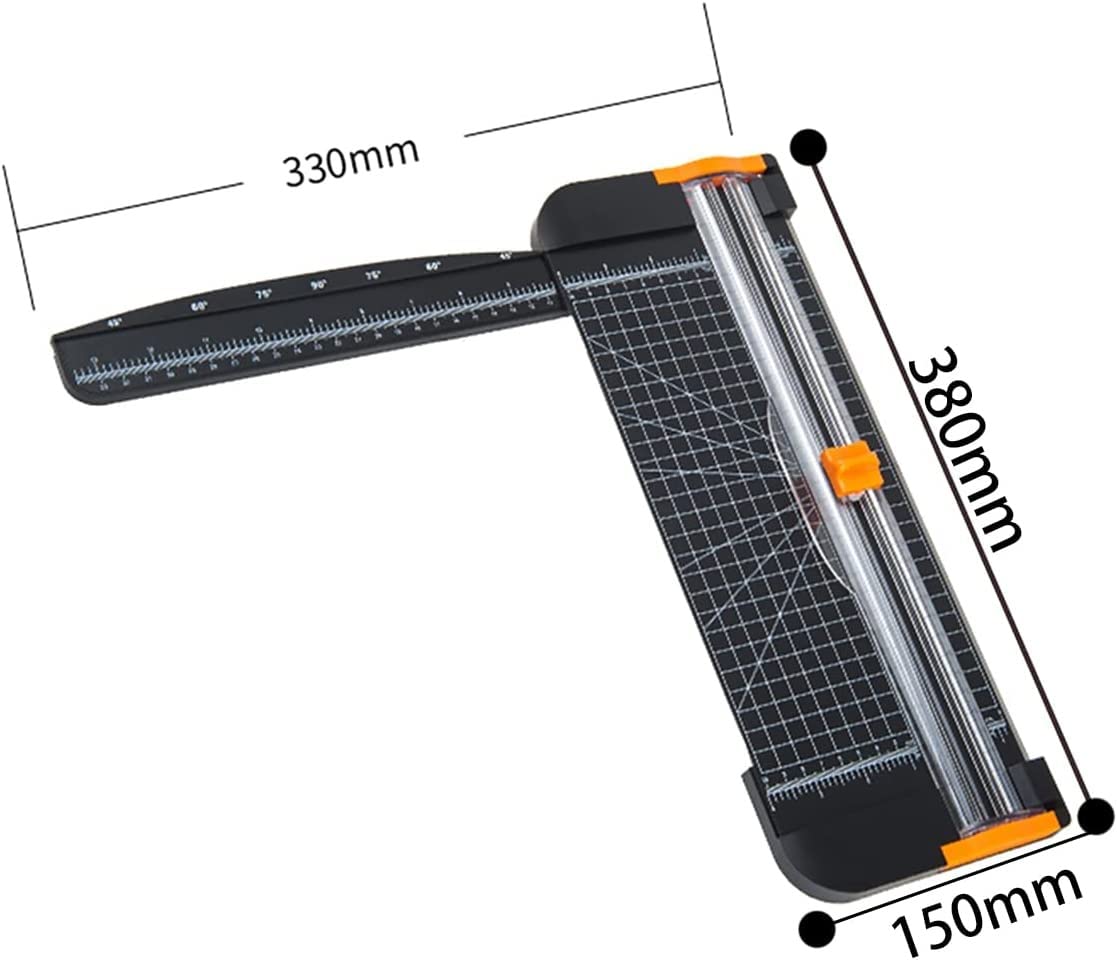 Papierschneider, Papierschneidemaschine, Guillotine-Trimmer, A4-Papierschneider mit Sicherheitsschutz und seitlichem Lineal, Schnittlänge für Foto-Geschenkkarten, Kraftpapier-Etiketten