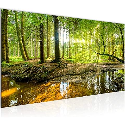Wall Pictures Forest Landscape Modern Non-Woven Canvas Living Room Hall Nature Green 611712a Cover