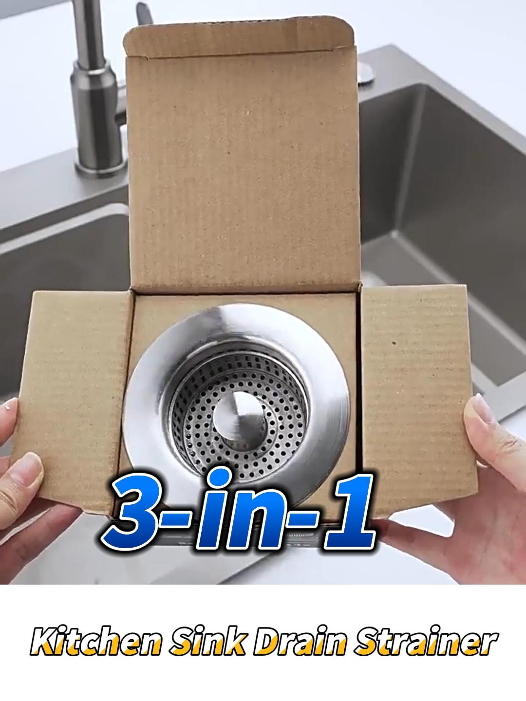 Colador para desagüe de cocina 3 en 1 acero inoxidable miniatura 7