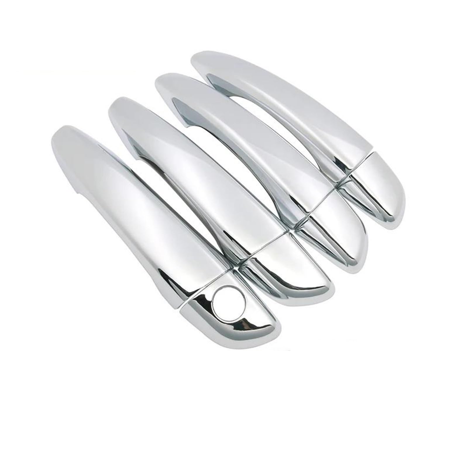 Lzbzhb Metallic Silver 4Pcs Car Exterior Outsidedoor Handle For Opel For Corsa For F For Vauxhall For 2020 2021 2022 2023 Chrome Car Door Handle Cover Trim Chromium Exterior(Metallic Silver 4Pcs)