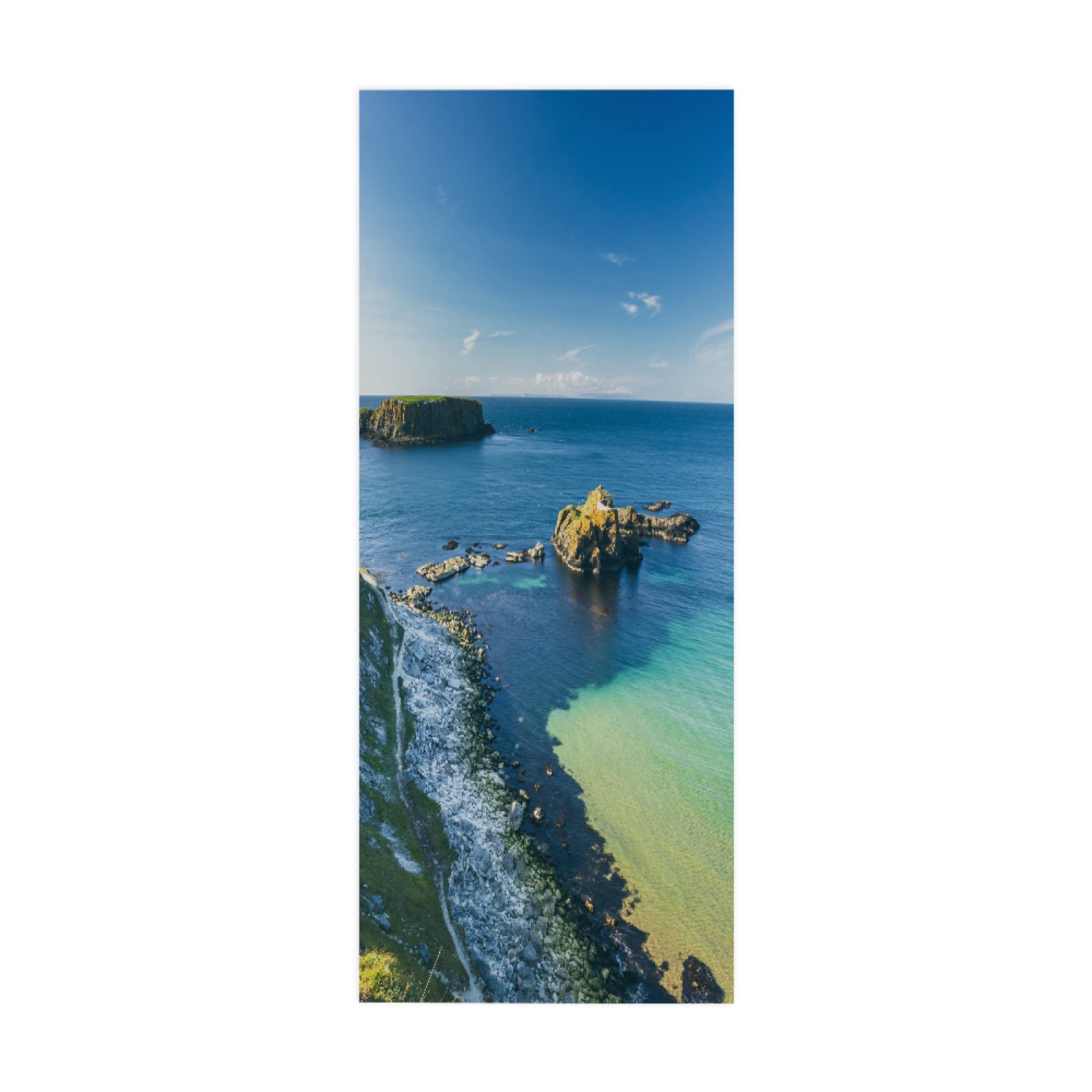 3D Door Mural Sticker Blue sea W85 x H205 cm Interior Doors Modern Art Peel and Stick Removable Vinyl Decals for Home Decor