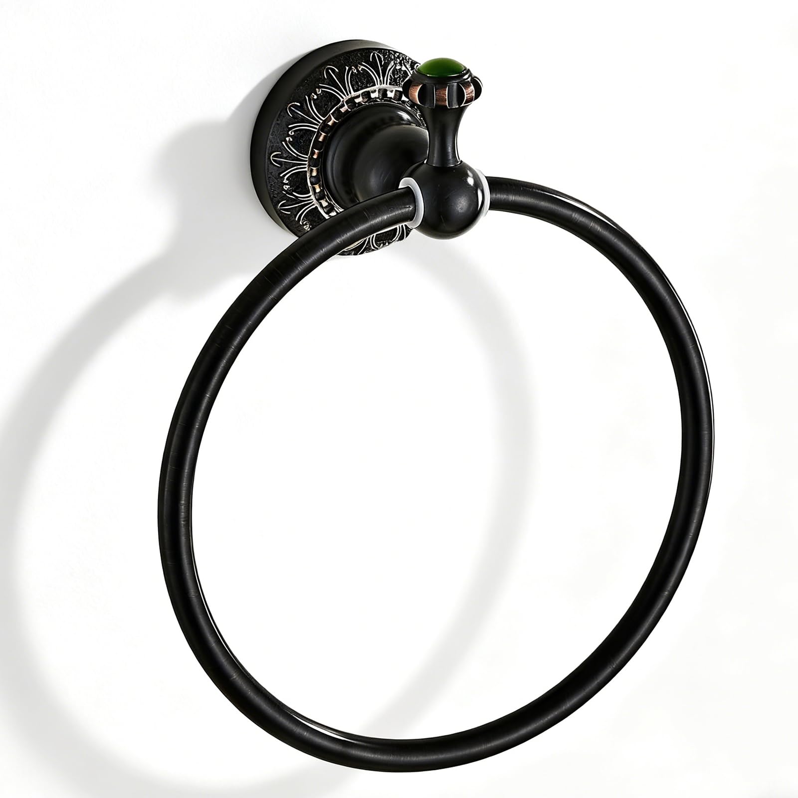 Towel Racks for Bathroom, NEWRAIN Wall Mounted Towel Ring Solid Brass, Oil Rubbed Bronze Hand Towel Holder Heavy Duty Towel Hanger for Bath,Kitchen