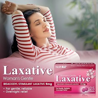 Woman’s Gentle Laxative | Bisacodyl 5mg Stimulant Laxative | Constipation Relief | Gentle & Reliable Overnight Support | 24 Packs of 25 Tablets Each (600 Tablets Total) | Value Pack
