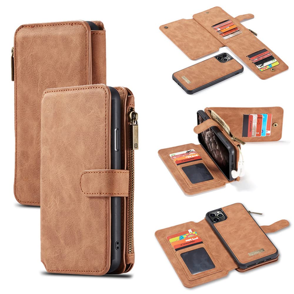 Retro Wallet Case Coque para iPhone 12 13 11 Pro XS MAX XR X Funda de Cuero con Tapa para iPhone SE 2020 8 7 6 6S Plus 5 Bag Etui Funda, Auburn, para iPhone SE 2020 (4.7)