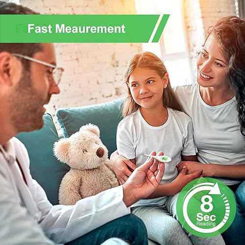 Miniatura 8 de EasyHome Termómetro oral digital de lectura rápida de 8 segundos para adultos, niños y bebés, medición de temperatura oral, rectal y axilas para
