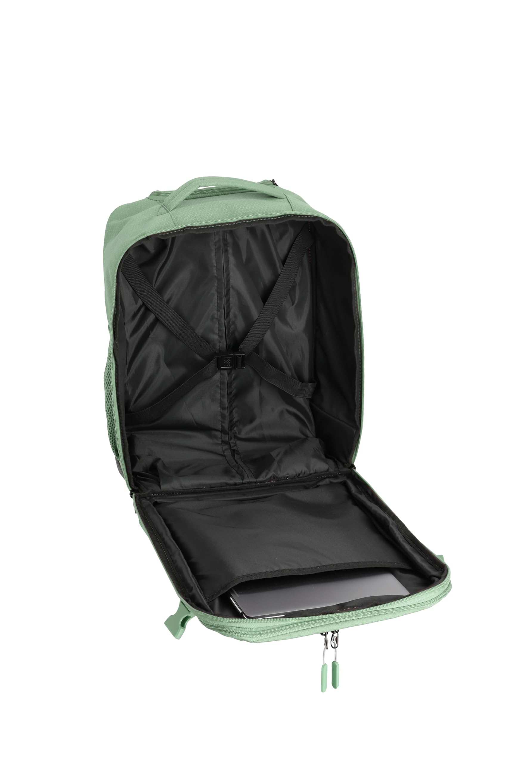 Travelite Rucksack KICK OFF, Laptopfach 15,6 Zoll, Handgepäck Rucksack mit Rollen und Teleskopgestänge, vielseitiger Reiserucksack, 30 x 40 x 20/23 cm, 24/28 L