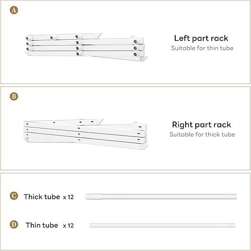 Miniatura 4 de Tendedero plegable para ropa, 3 niveles, portátil, para interiores y exteriores, antioxidante, compacto, plegable, color blanco, 28 pulgadas de