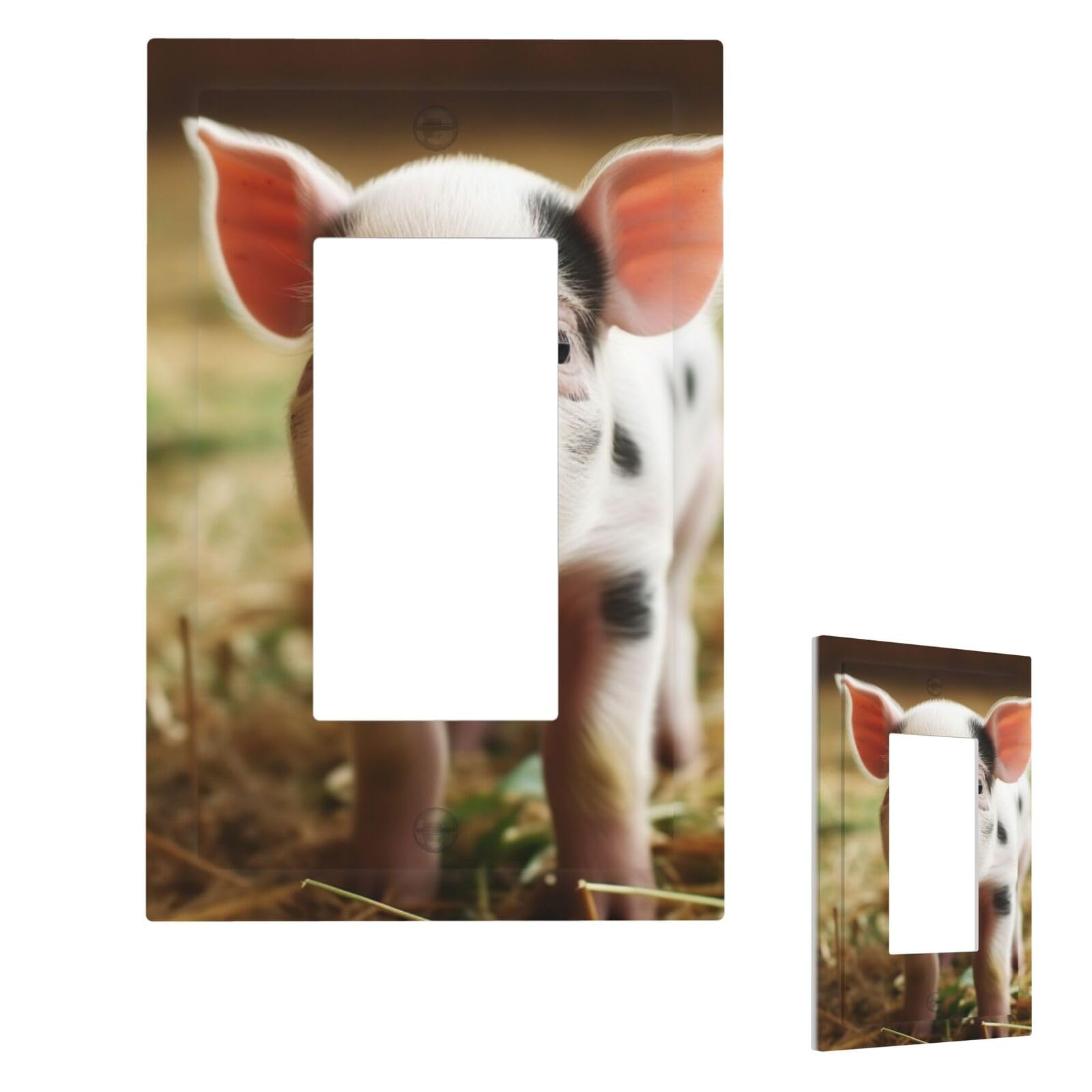Fekiloot 1 Gang Smiling Wall Plate Cover Modern Decorative Light Switch Cover Unbreakable Receptacle Outlet Covers For Living Room Bedroom Home Decor