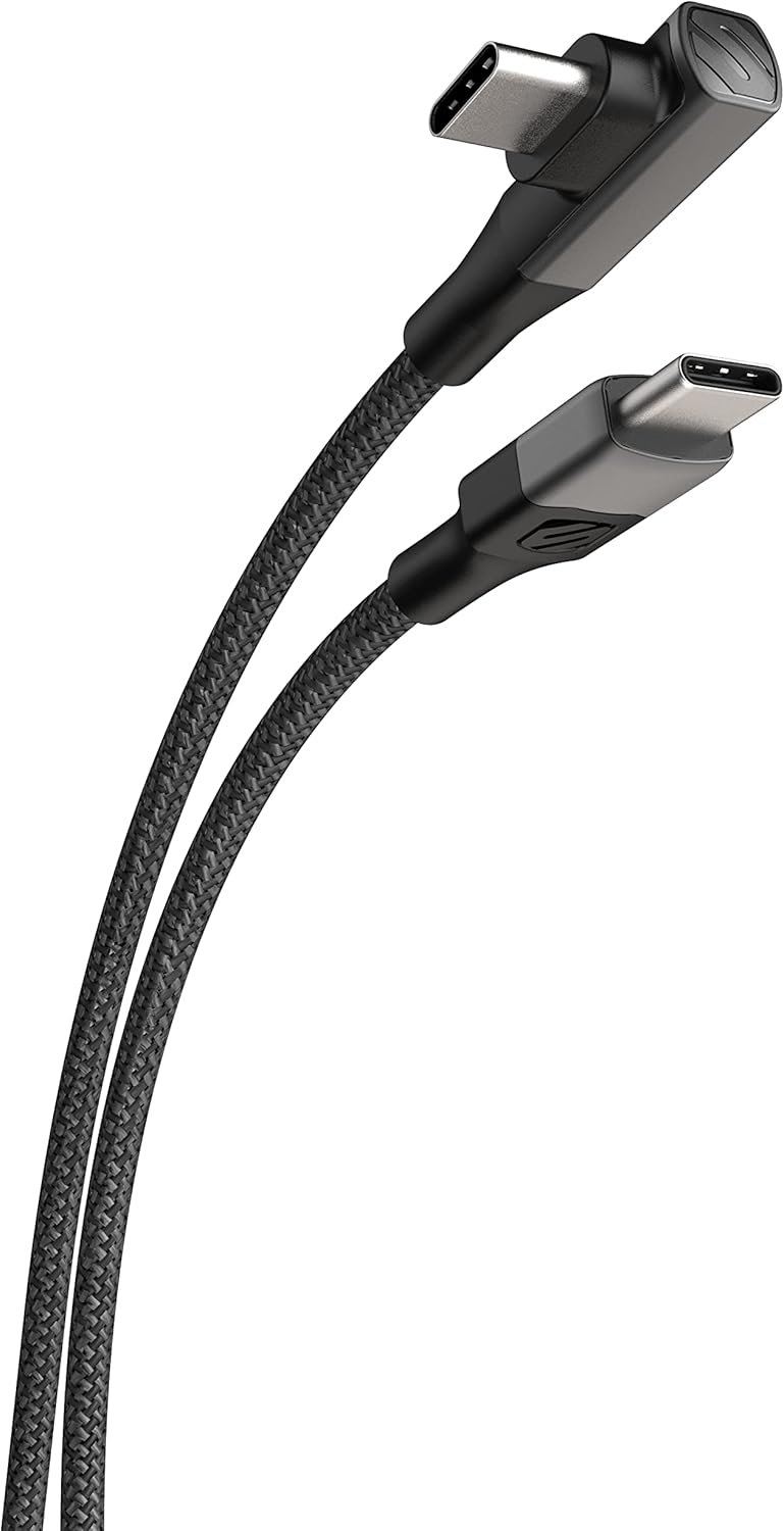Scosche CCB10-SP Strikeline Premium USB-C to USB-C Sync Braided Charging Cable, 10 feet, Space Grey