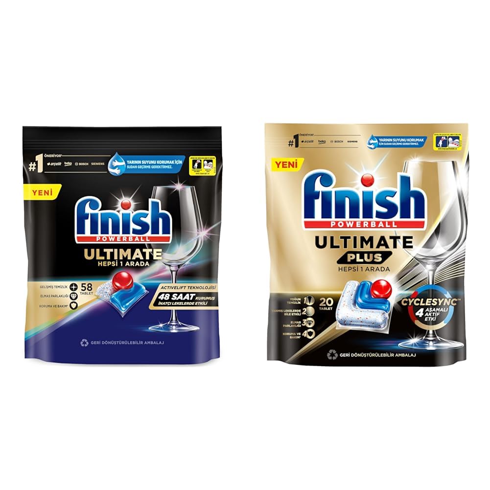 Finish Ultimate 58 Kapsül + Finish Ultimate Plus 20 Kapsül Bulaşık Makinesi Tableti