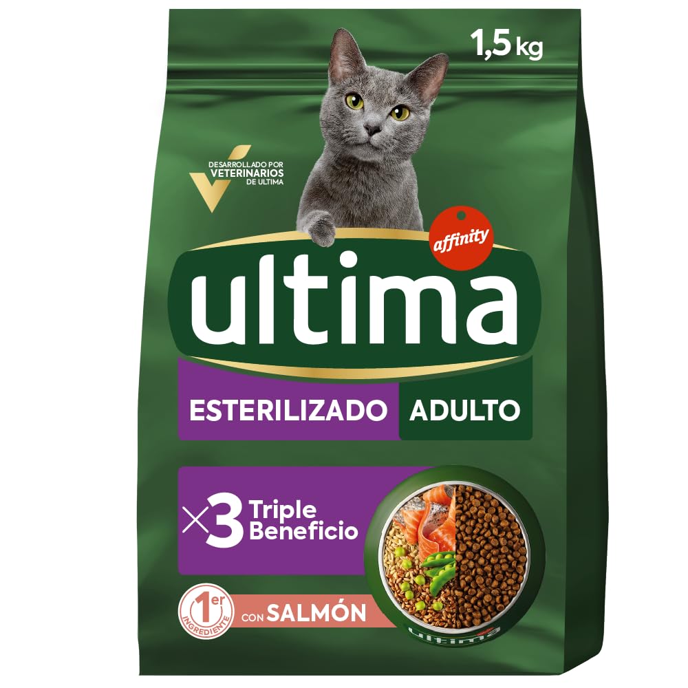 ultima Pienso para Gatos Esterilizados Adultos con Salmón - 1.5 kg