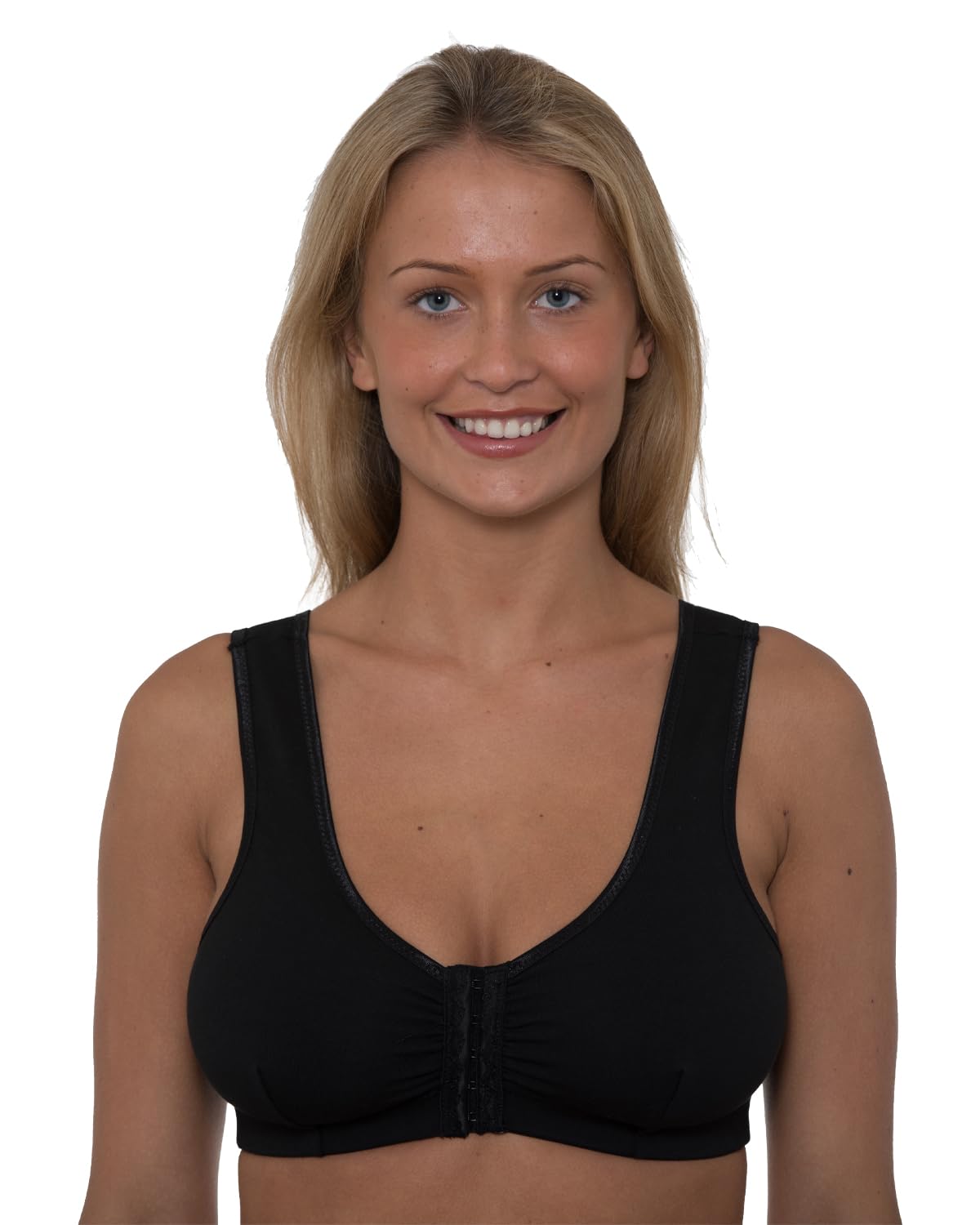 GEMM Cotton Front Fastening Bra (with Pockets) CB222P Black 42