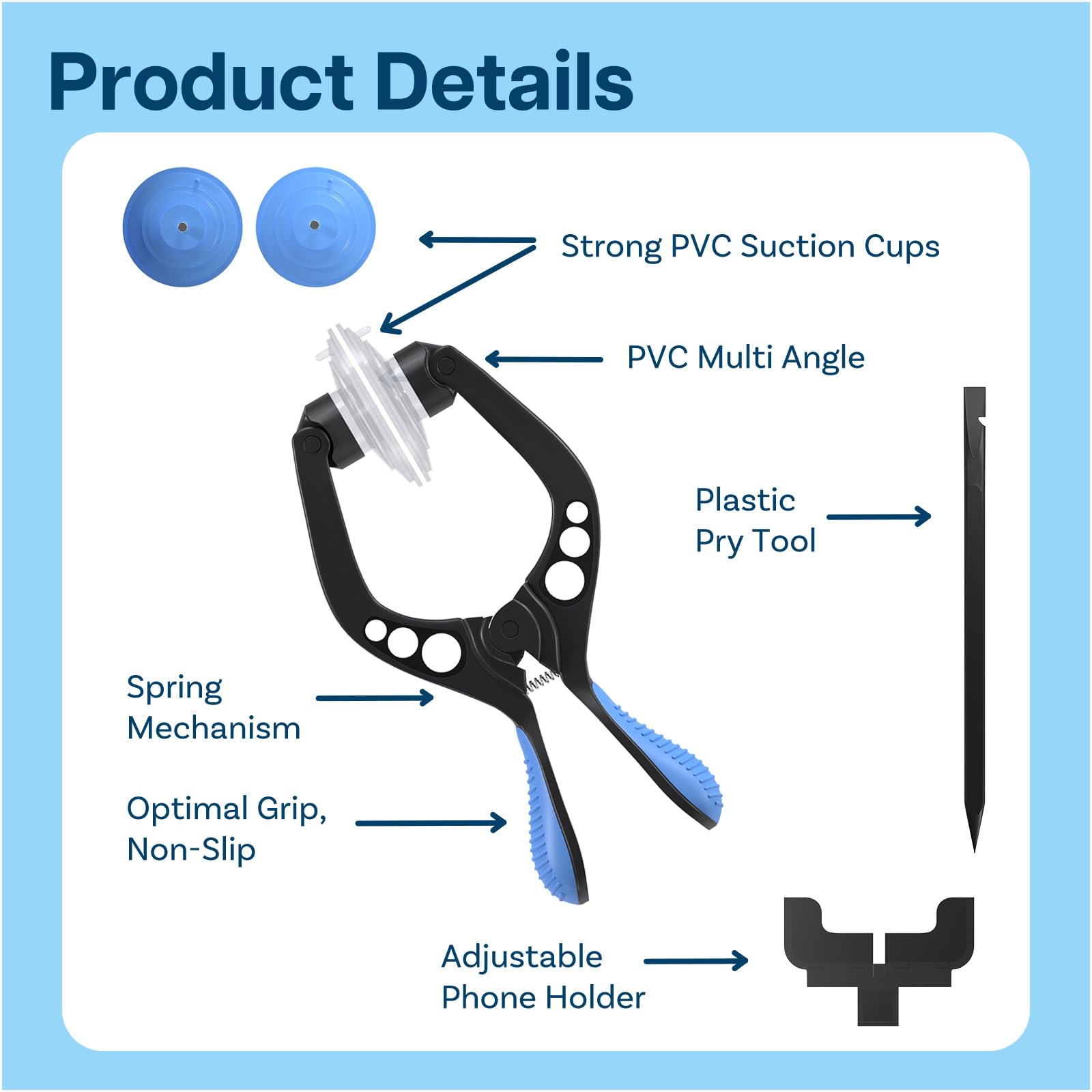 Poignée Antidérapante à Roulettes, Roues De Téléphone, Tablette, écran