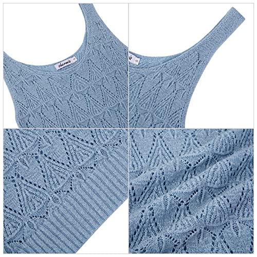 Image of Womens Sleeveless Tank Tops Summer Knit Sweater Vest Casual Cami Shirts Tops