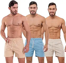 Kit com 3 Short Linho Masculino Bermuda Mauricinho Masculina colorida qualidade premium curto Loja Intro