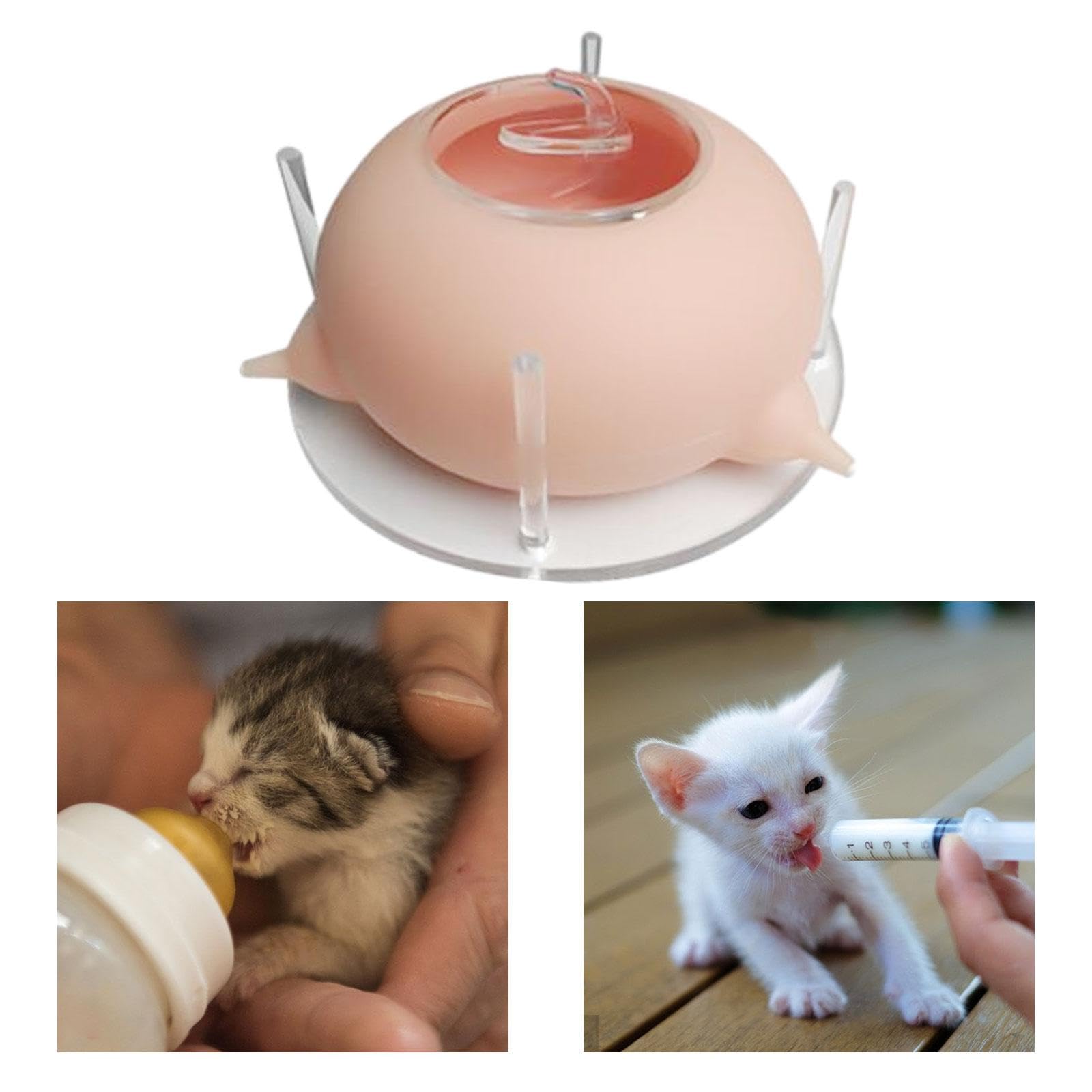 Estación de Lactancia para Cachorros Y Gatitos, Dispositivo de Alimentación para Mascotas, Comedero para Gatitos Y Perros, Rosa