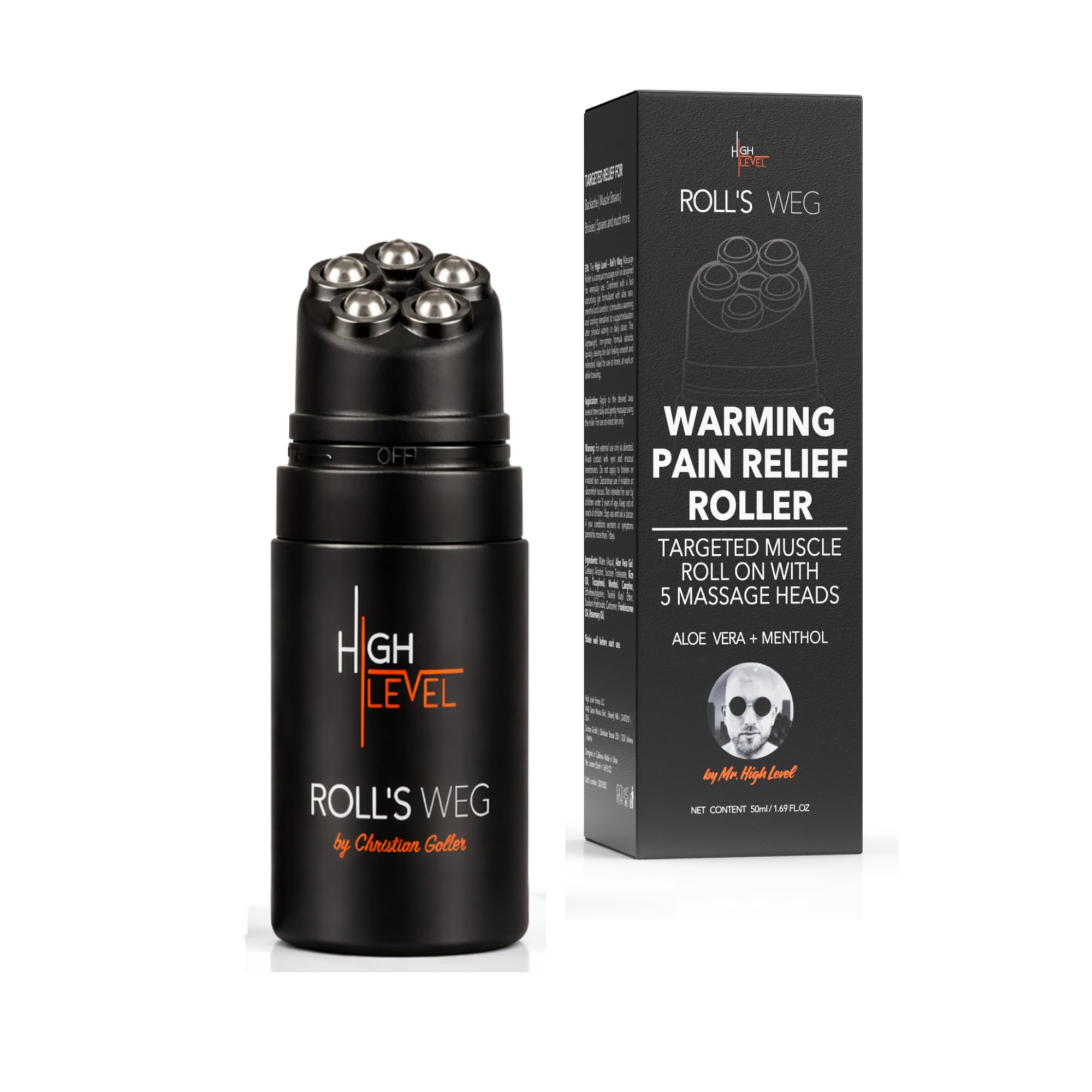 High Level Roll’s Weg wärmender Schmerz-Roller | sofortige Wirkung bei Rücken-, Nacken- & Gelenkschmerzen | gegen Migräne, Arthrose & Verspannungen | mit Teufelskralle & Aloe Vera (1)