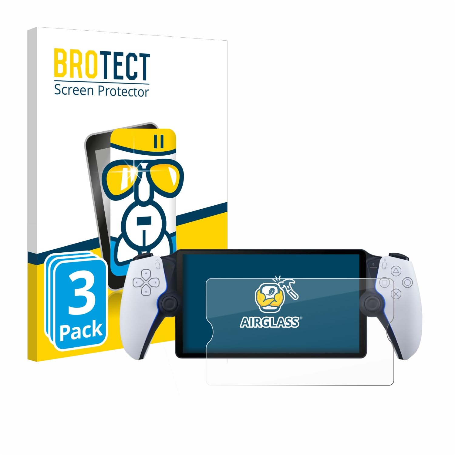 BROTECT (3 Stück Schutzglas für Sony Playstation Portal Schutzfolie Made in Germany Panzer Folie Glas Displayschutz [ 9H, Anti-Fingerprint]