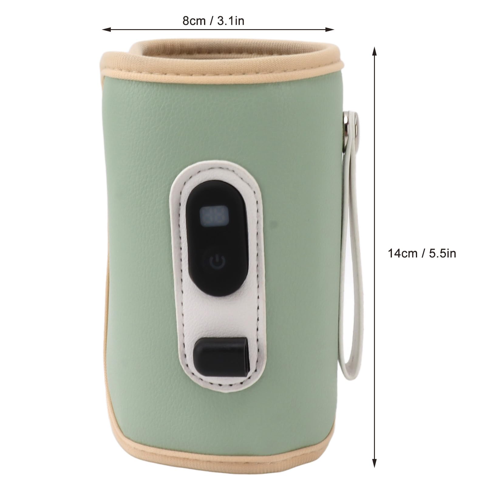 TOPINCN Scaldabiberon per Neonati 5 velocità Scaldabiberon Portatile Scaldabiberon per Neonati con Display a LED Scaldabiberon USB per Viaggi in Auto (Verde)