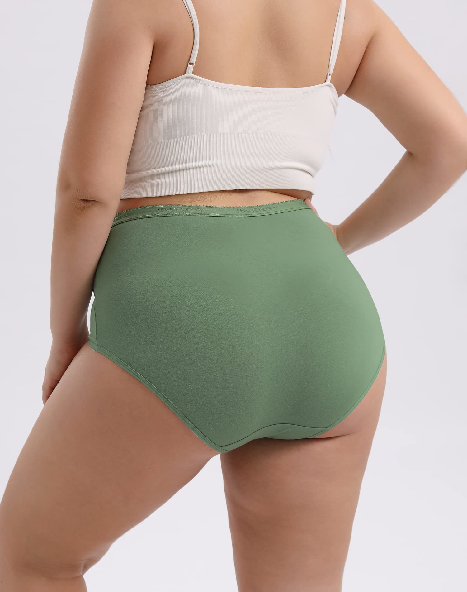 INNERSY Mutande Donna Cotone Taglie Forti Slip Vita Alta Mutandine Culotte 40-62 (M-5XL) Pacco da 5