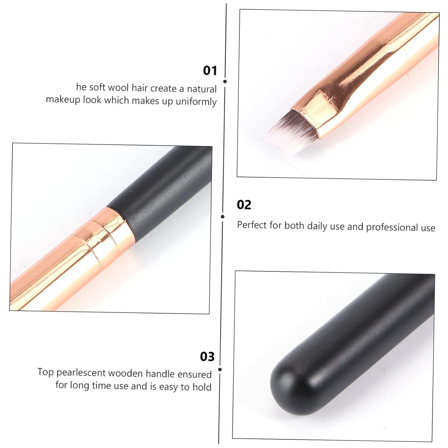 Nylon Hair Makeup Brush Natural Blush Brow Brush Wooden Handle for Daily Professional Use Tool for Women Girls