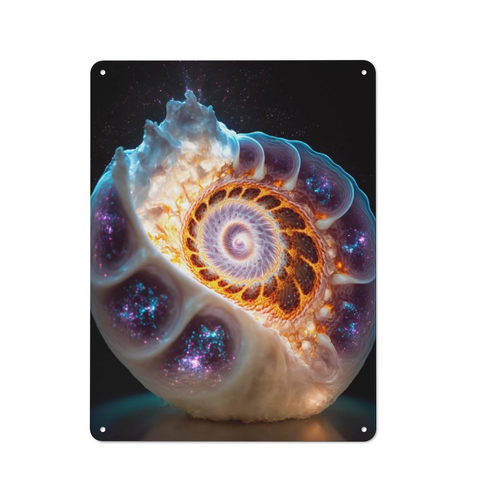 Junmoney Stellar Seashell Rustic Tin Sign 40X30cm Featuring For Garage Or Workshop, For Updating Garage And Workshop After Moving