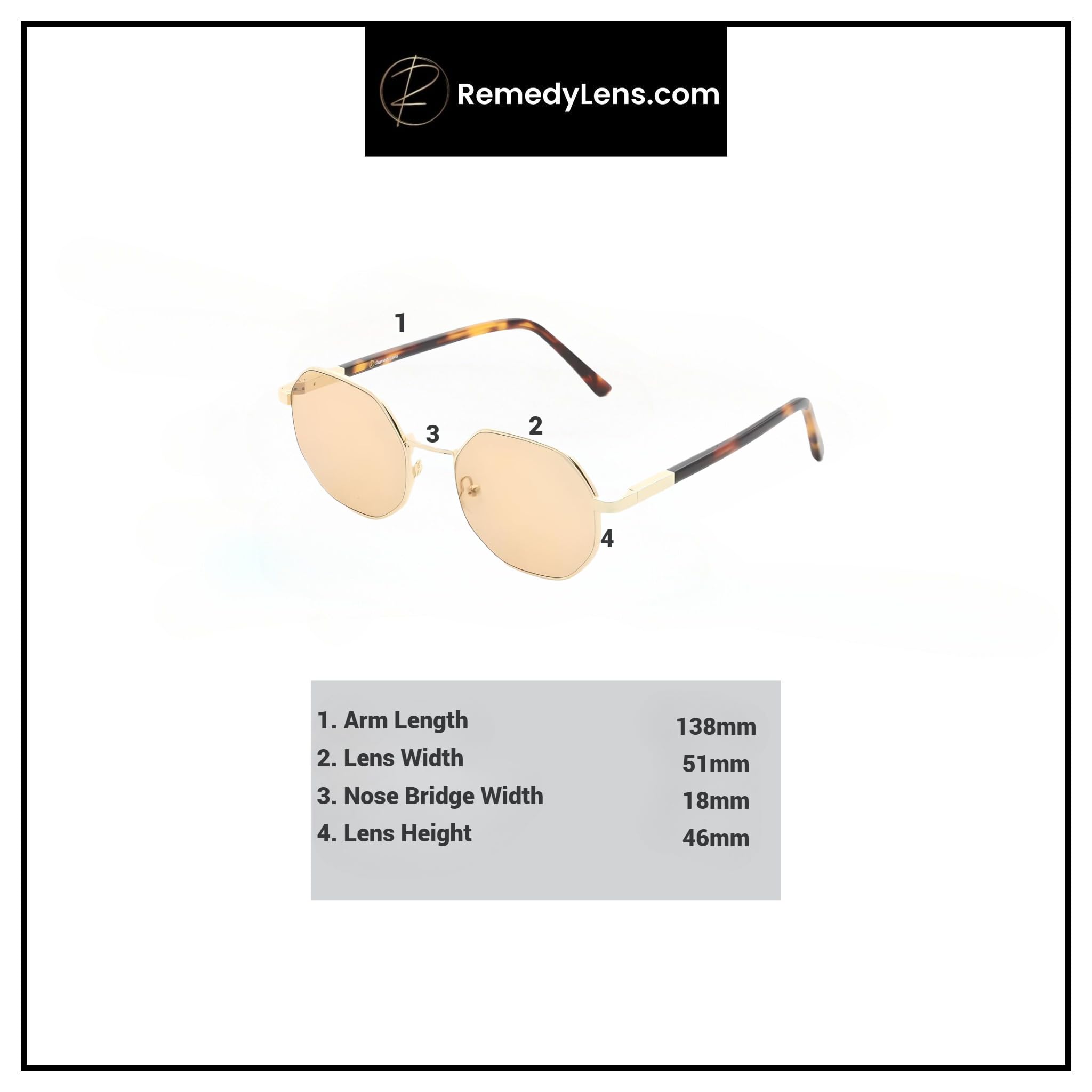 Wyatt FL-41 - Gafas de lujo de metal dorado y acetato para migraña y sensibilidad a la luz