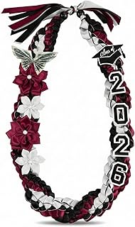 Lyrow 50'' 2026 Graduation Lei Double Braided Strands Graduation Ribbon Leis with 4 Satin Flowers Congrats Graduates Money Leis Class of 2026 Gift for Men Women