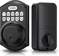 TEEHO TE001 Keyless Keypad Deadbolt Door Lock - Smart Front Door Lock with 20 PIN Codes, Auto Lock, IP54 Waterproof, Matte Black